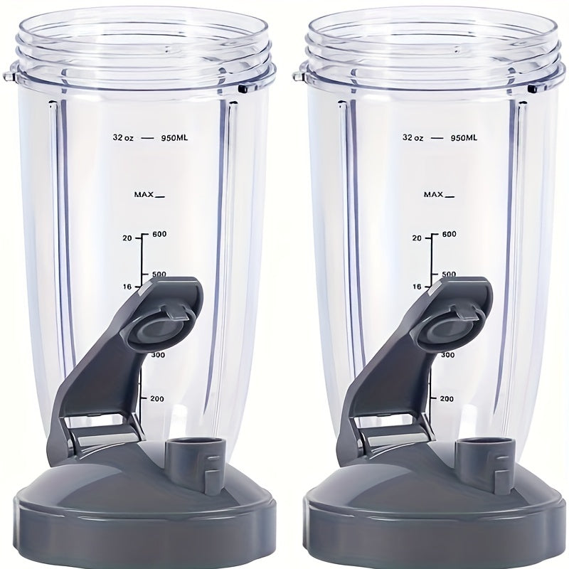 32oz NutriBullet Blender Cup with Flip-Top Lid - Works with 600W & 900W Models, Made of Food-Grade Plastic, Must-Have for Any Kitchen