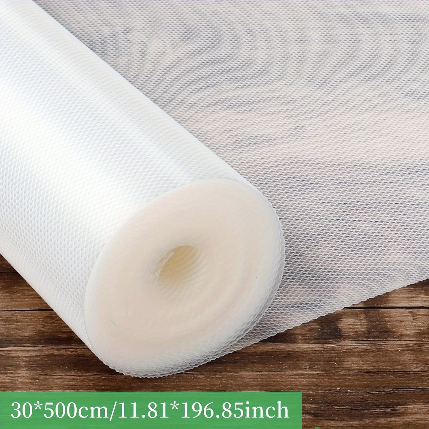 1 roll of waterproof, oil-proof vinyl shelf liner measuring 59.99x601.98 cm. Textured surface for grip, ideal for kitchens.