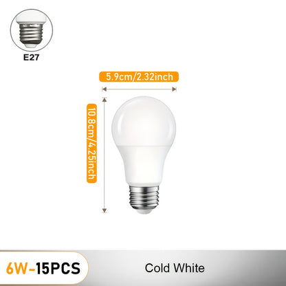 6W 220V E27 LED harakat sensorli lampochka bir nechta qadoqlash spetsifikatsiyalari bilan. Qorong'ilikda foydalanish uchun infraqizil aniqlashga ega aqlli LED lampasi.