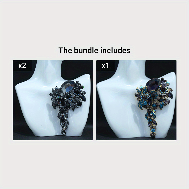 Stylish Rhinestone Flower Brooch - Exquisite Statement Pin for Women, Trendy & Distinctive Accessory