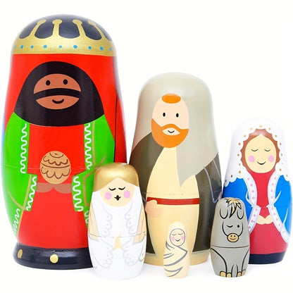 Puppet set, nesting dolls, stacked toys, handmade dolls - perfect gifts for children and holidays. Also great for home, office, wedding, and party décor.