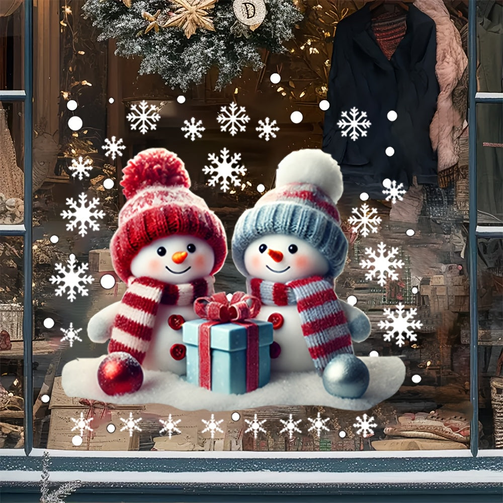 Decorate your windows this holiday season with our Christmas Snowman Window Sticker! This double-sided PVC adhesive decoration is perfect for adding a festive touch to your home during the holidays and New Year. Makes a great gift for friends and family