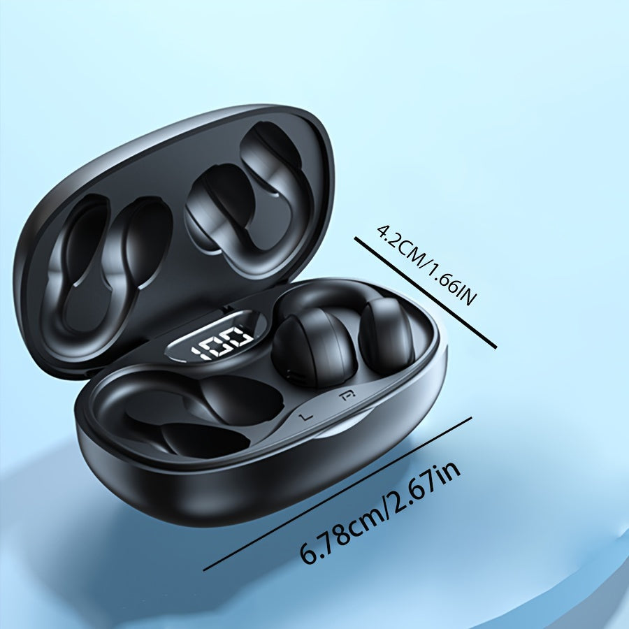 Touch wireless clip-on sports headphones for iPhone and Xiaomi earphones.