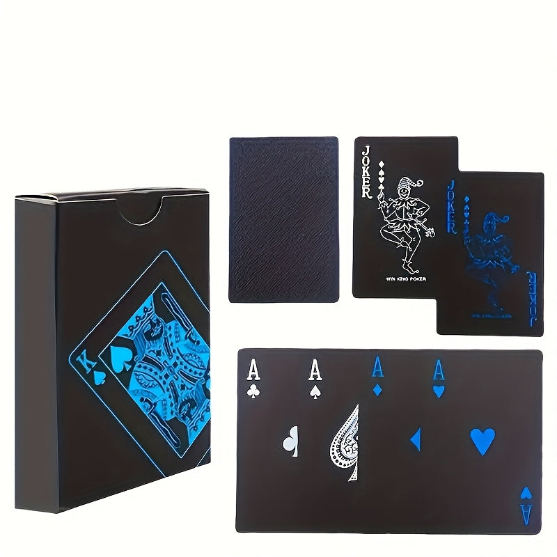 Sturdy waterproof PVC playing cards with vibrant design for game nights and family fun.