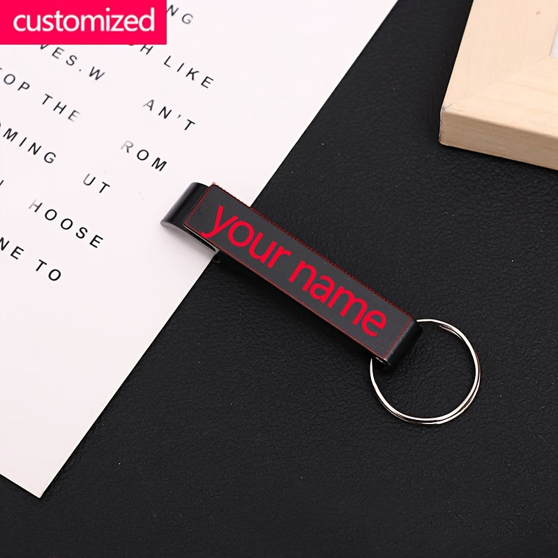 Personalized beer bottle opener keychain with logo, perfect for festivals and gifts. Durable alloy, portable and multi-functional. Great for beer lovers.