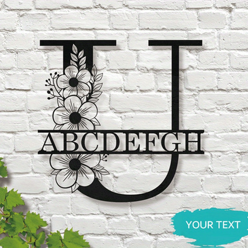 This Elegant Personalized Name Sign with Floral Design is a Customizable Iron Monogram Wall Art that is perfect for Home Decor, Wedding Favors, and Special Celebrations. Suitable for Ages 14 and up.