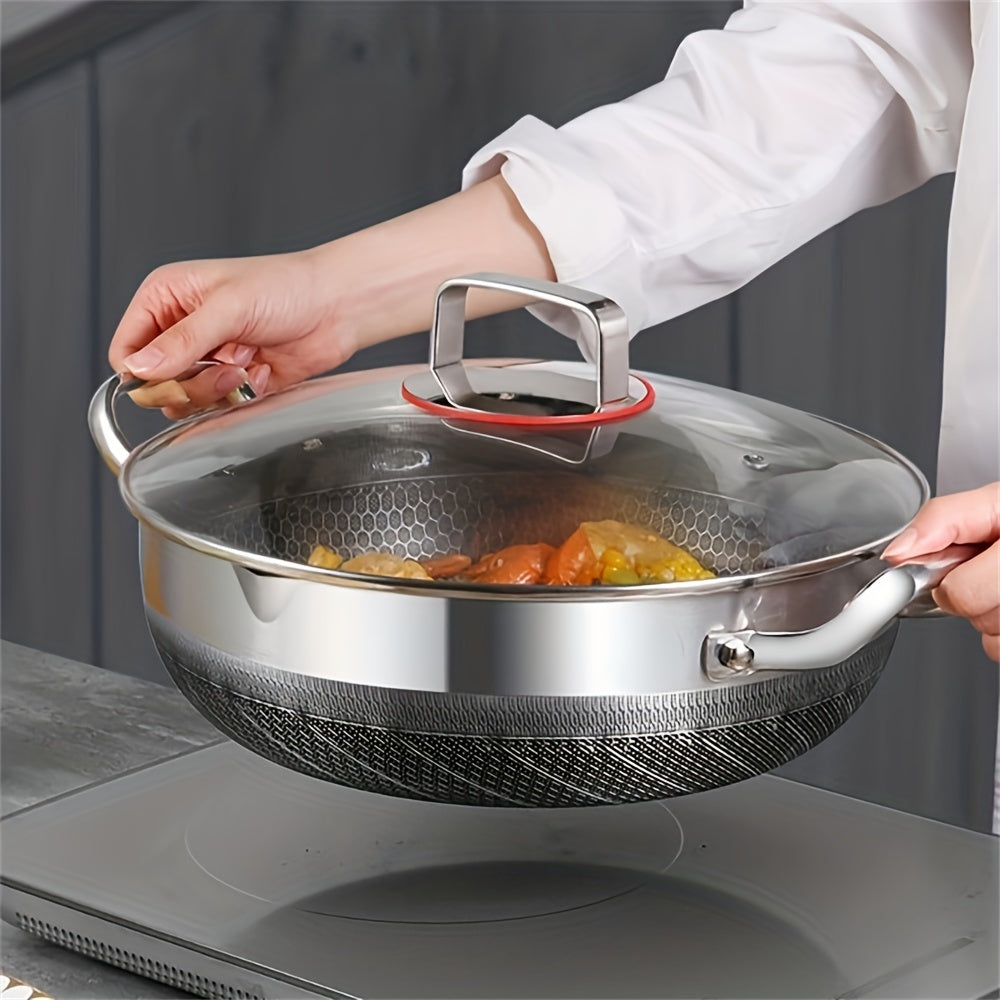 Silver Double-sided Honeycomb Frying Pan