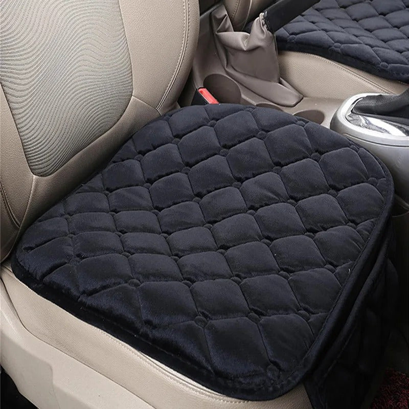 Plush car seat covers for sedans, trucks, and SUVs with a durable, non-slip base.