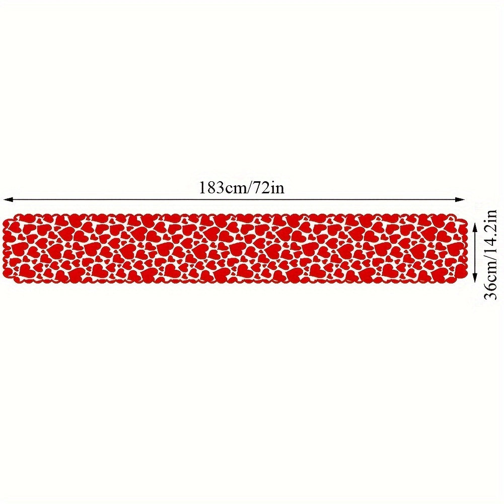 Valentine Heart lace table runner for home decoration.