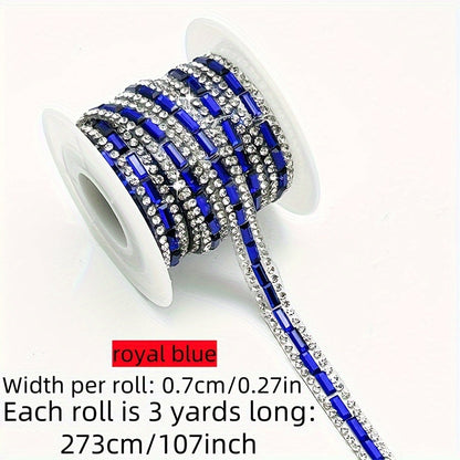 Decorate in style with this versatile Self-Adhesive Rhinestone Trim Strip! Measuring 0.7cm wide, this crystal ribbon applique is perfect for adding a touch of glamour to your DIY fashion projects, shoes, car decor, and festive embellishments.