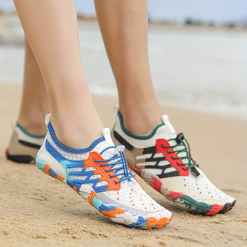 Men's and Women's Water Shoes with Quick-Dry Mesh, Anti-Slip Sole, Various Colors, Unisex Beach Footwear