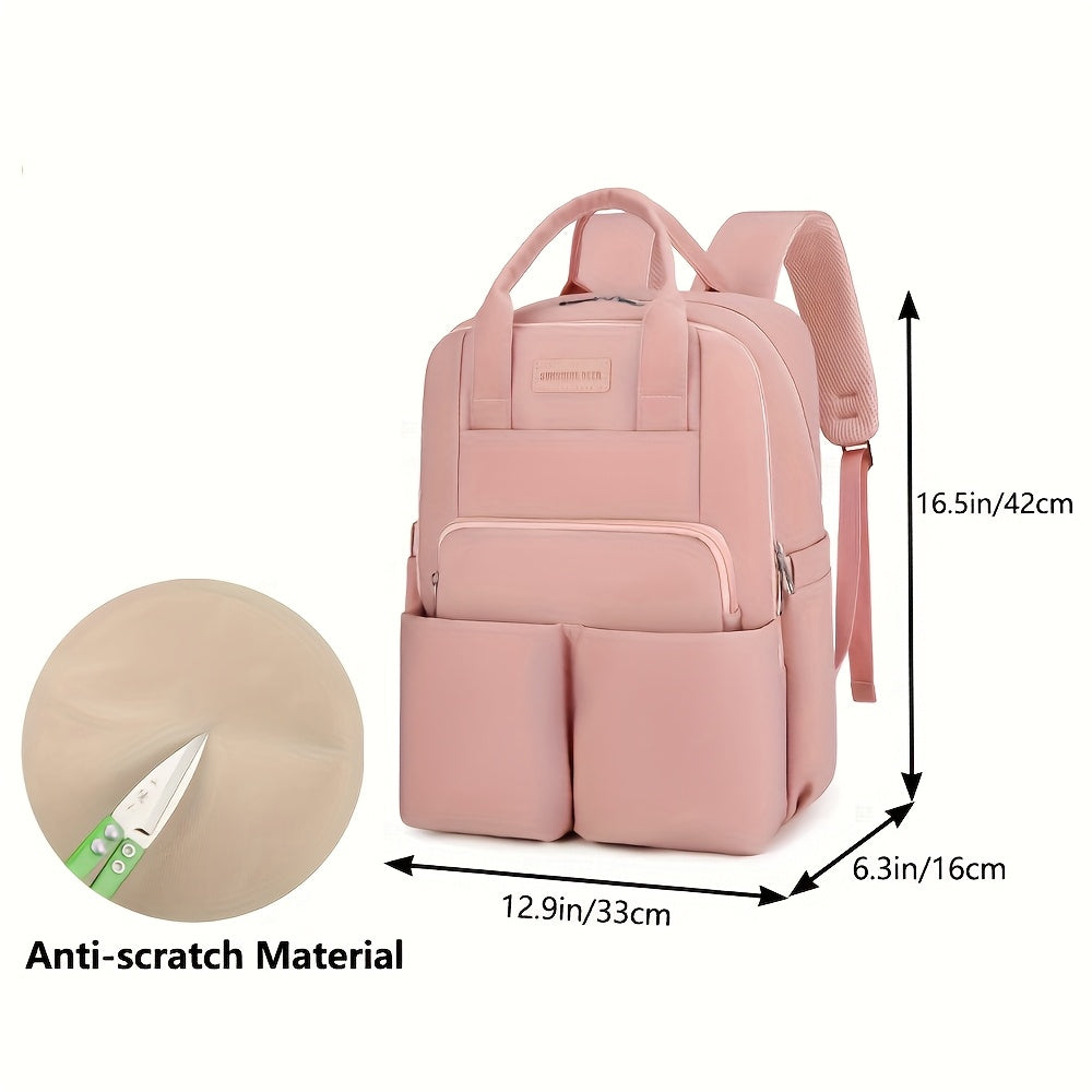 Stay dry with the Lamroro Waterproof Diaper Backpack - a roomy and tough bag perfect for boys and girls. Great for travel and all your maternity essentials, made with durable polyester and convenient pockets.