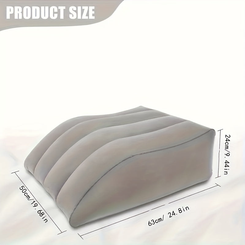 Medium firmness polyester fiber inflatable pregnancy pillows with a multifunctional design. Perfect for providing comfortable support for the back, foot, and legs. This portable body pillow is ideal for use at home, during travel, and for camping. A