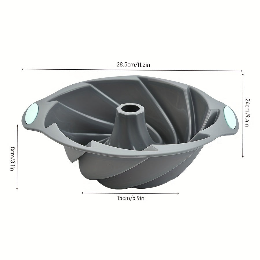 Introducing the 1pc WIEZ Premium Silicone Bundt Cake Mold - A must-have for baking enthusiasts! This food-grade, non-stick and easy-to-clean mold is perfect for creating intricate Bundt and spiral cakes. Upgrade your oven accessories with this essential