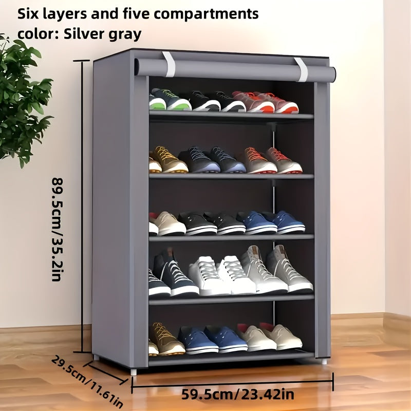 Double your shoe storage with this 1-piece shoe cabinet organizer. Made with a combination of plastic and metal, this multi-layer shoe rack offers ample space for all your footwear. Its freestanding design makes it convenient for placement in any closet.