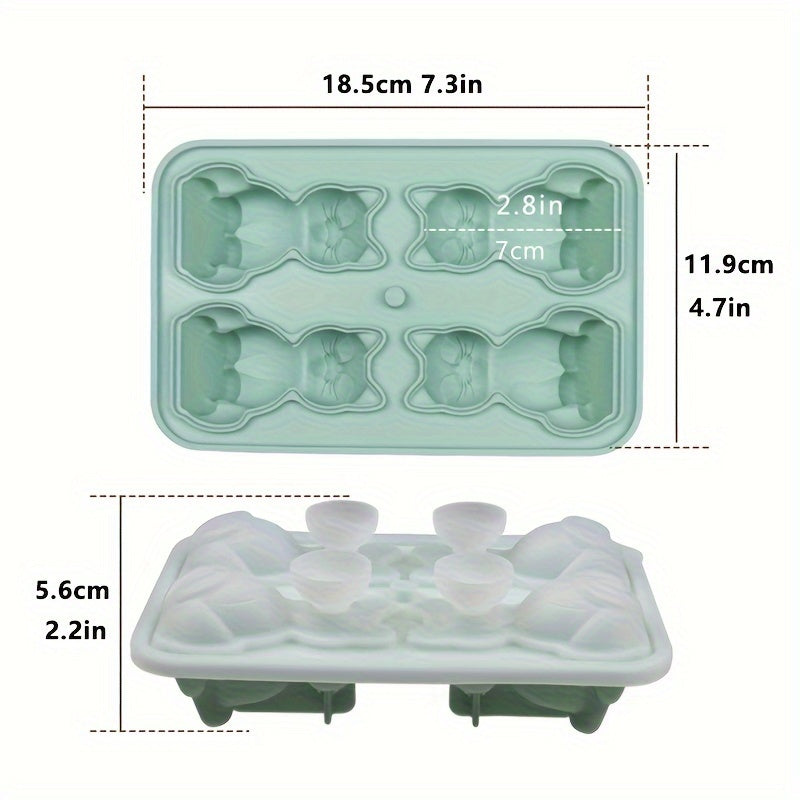 One silicone cat ice cube tray that can also be used as a chocolate mold, pudding mold, jelly mold, and candy mold. Great for making whiskey ice cubes, cocktails, and other frozen treats. Essential for any kitchen or apartment, perfect for parties and