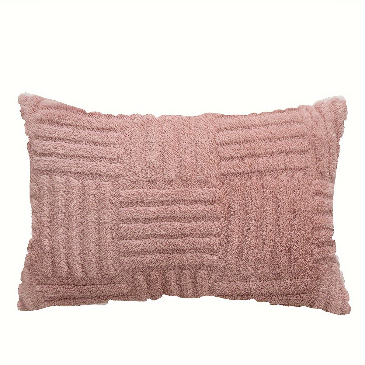 1 piece Boho Home Decor Throw Pillow Cover, Soft Plush Stripe Farmhouse Cushion Cover in 45.72cm*45.72cm and 30.48cm*50.8cm sizes. Cozy Modern Pillowcase for Sofa Couch Bed Room Decor, No Pillow Insert.