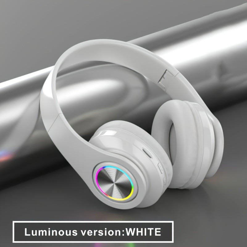 New foldable wireless earphones perfect for tablets, PCs, TVs, phones, birthdays, Easter travel gifts. Comfortable leather design with soundproofing.