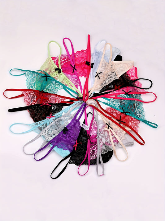 Lace G-String Thongs in Various Colors and Patterns for Women