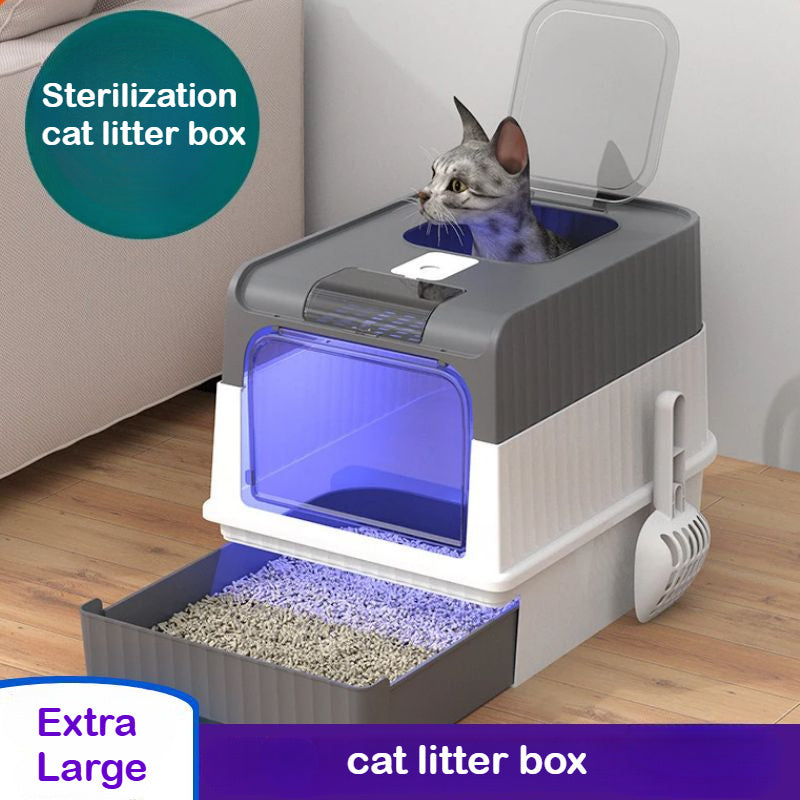 XL Enclosed Cat Litter Box with Drawer, Odor-Resistant, Easy to Clean