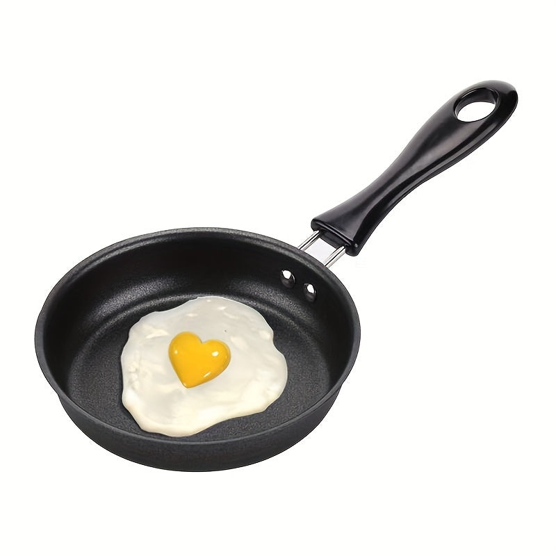 Non-stick Egg Frying Pan made of Stainless Steel with Handle - Heat Resistant, Portable Skillet for Gas & Induction Stoves - Ideal for Camping & Home Cooking