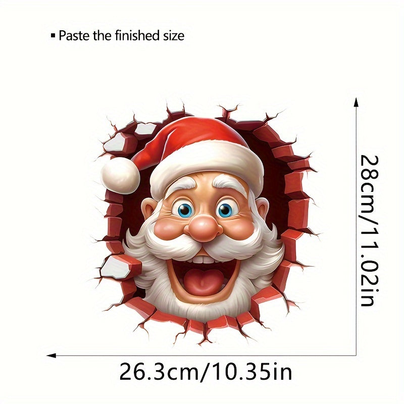 Santa Claus Toilet Lid Sticker for Christmas decorations in your home, adds fun with a matte finish and self-adhesive cartoon design.