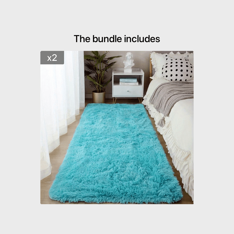 Soft, fluffy shag area rug perfect for living room or bedroom decor. This non-slip machine washable carpet adds luxury and coziness to any space.