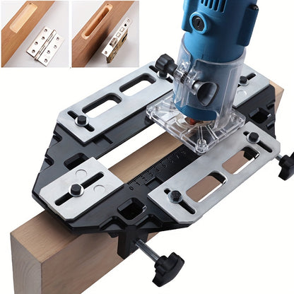 Wooden door hinge hole opener for easy installation of locks, furniture hinges, and drilling tools.