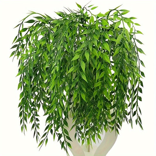 3 Artificial Weeping Willow plants for indoor or outdoor decor, UV resistant for long-lasting use in your home, garden, or special event.