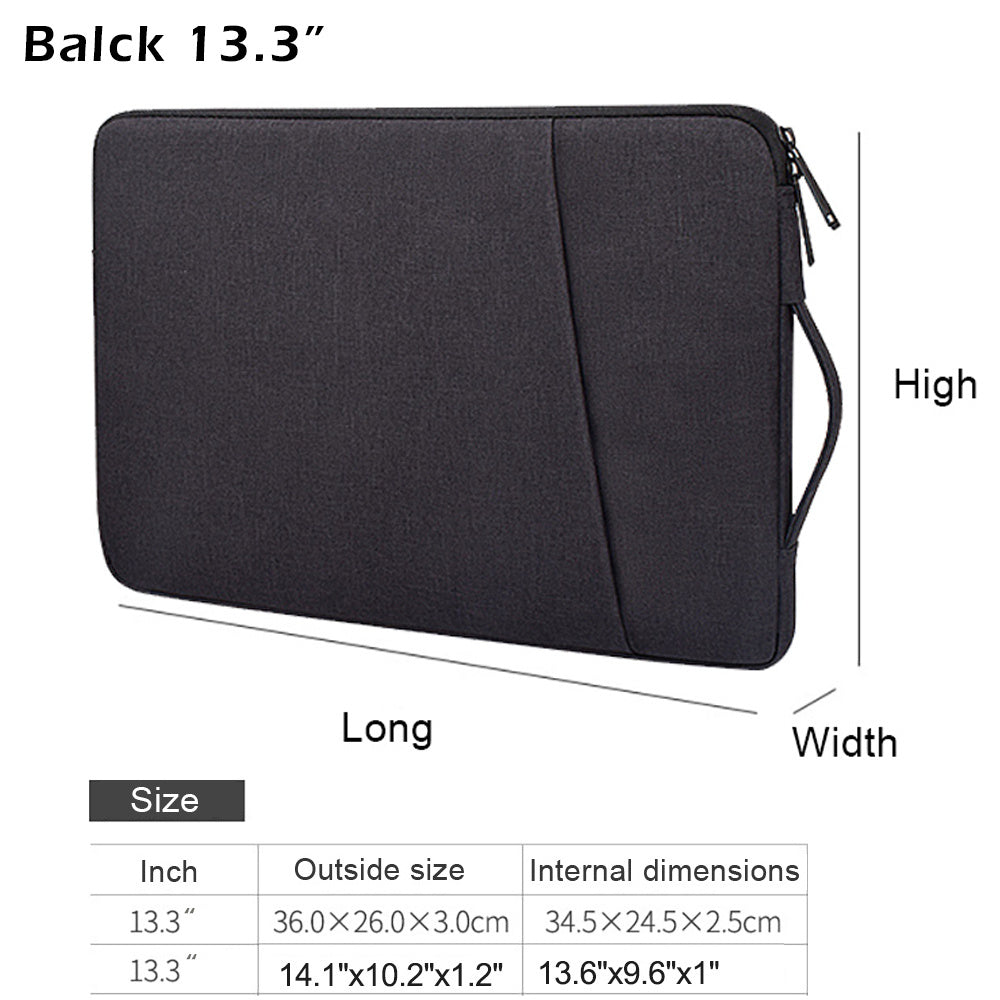 Laptop sleeve fits most 13-16 inch laptops, including MacBook, DELL, Acer, Samsung, and Lenovo.