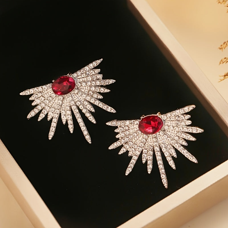 Elegant earrings with shiny wing design, perfect for parties and holidays, ideal as a jewelry gift for women.