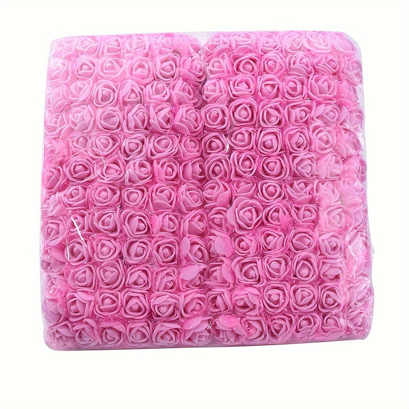 144 Mini foam roses, 2cm in size, ideal for DIY wedding bouquets, scrapbooking, and home decor. Perfect for holidays and Mother's Day.