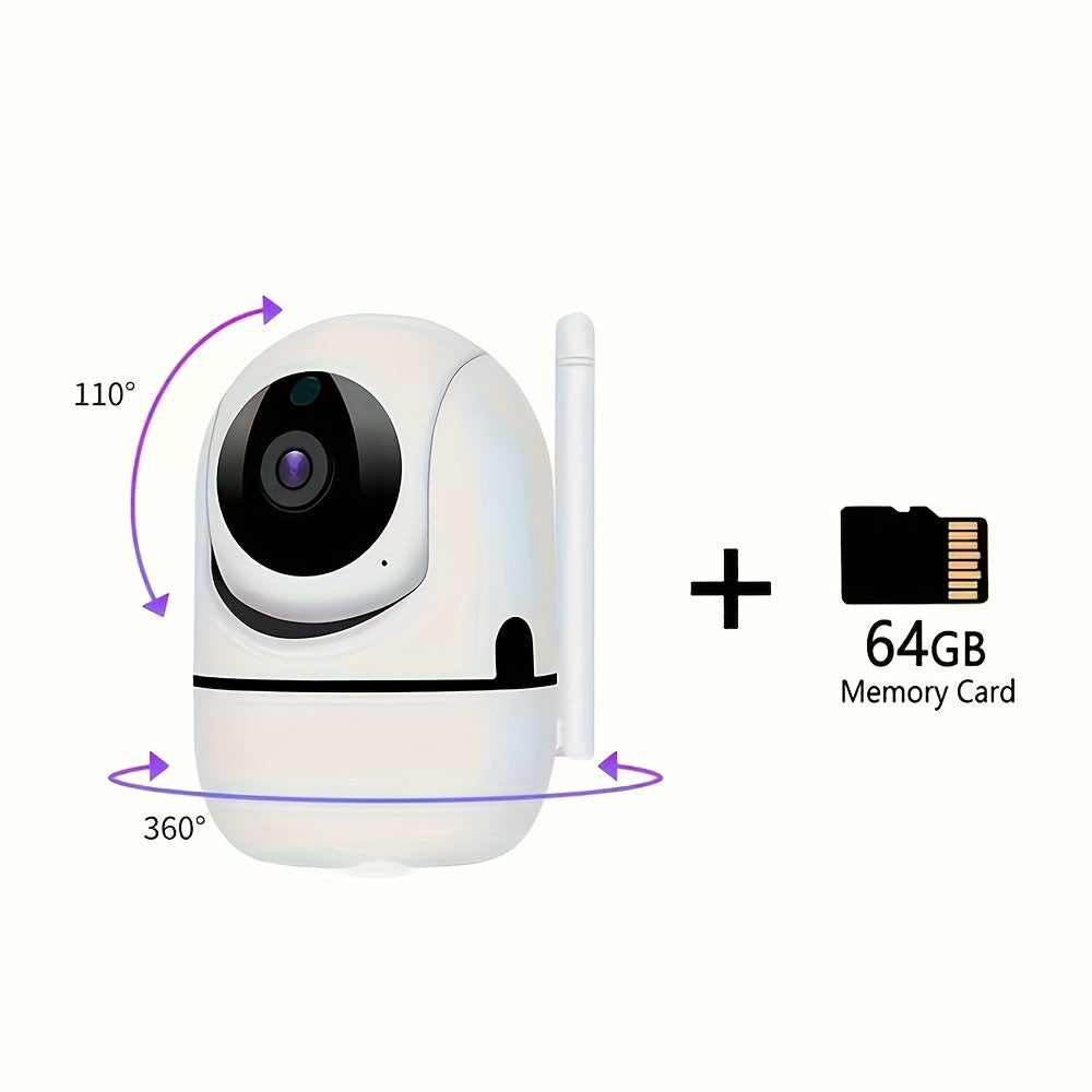 1pc 1080P HD Camera with 2.4G Wireless Wifi, Automatic Tracking, Motion Detection, Night Vision, Two-way Voice, High Security for Home Security, Baby, and Pet Monitoring