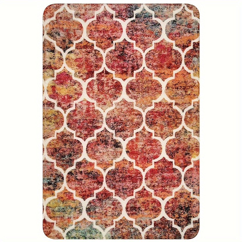 1 piece of a simple and irregular graphic pattern carpet, designed to be soft, non-slip, and dirt-resistant. Perfect for use as a floor mat in the living room, kitchen, or bathroom. This square mat weighs 480g and has a thickness of 1cm. Ideal for adding