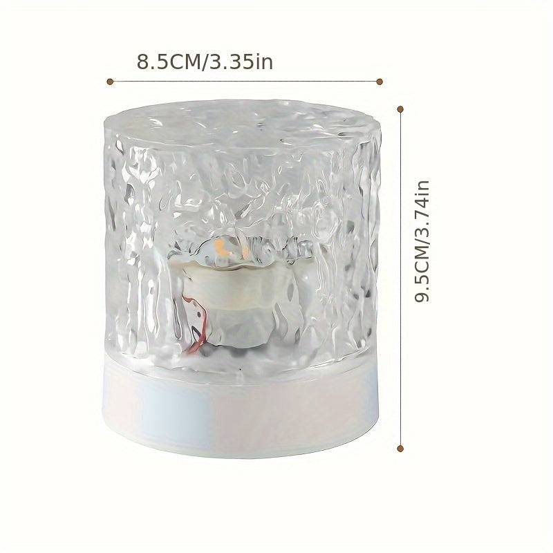 Get into the festive spirit with our USB Rechargeable LED Night Light featuring a mesmerizing Water Ripple Effect. Control it easily with the included Remote or through Touch Control, and adjust the brightness and color to create the perfect ambiance for