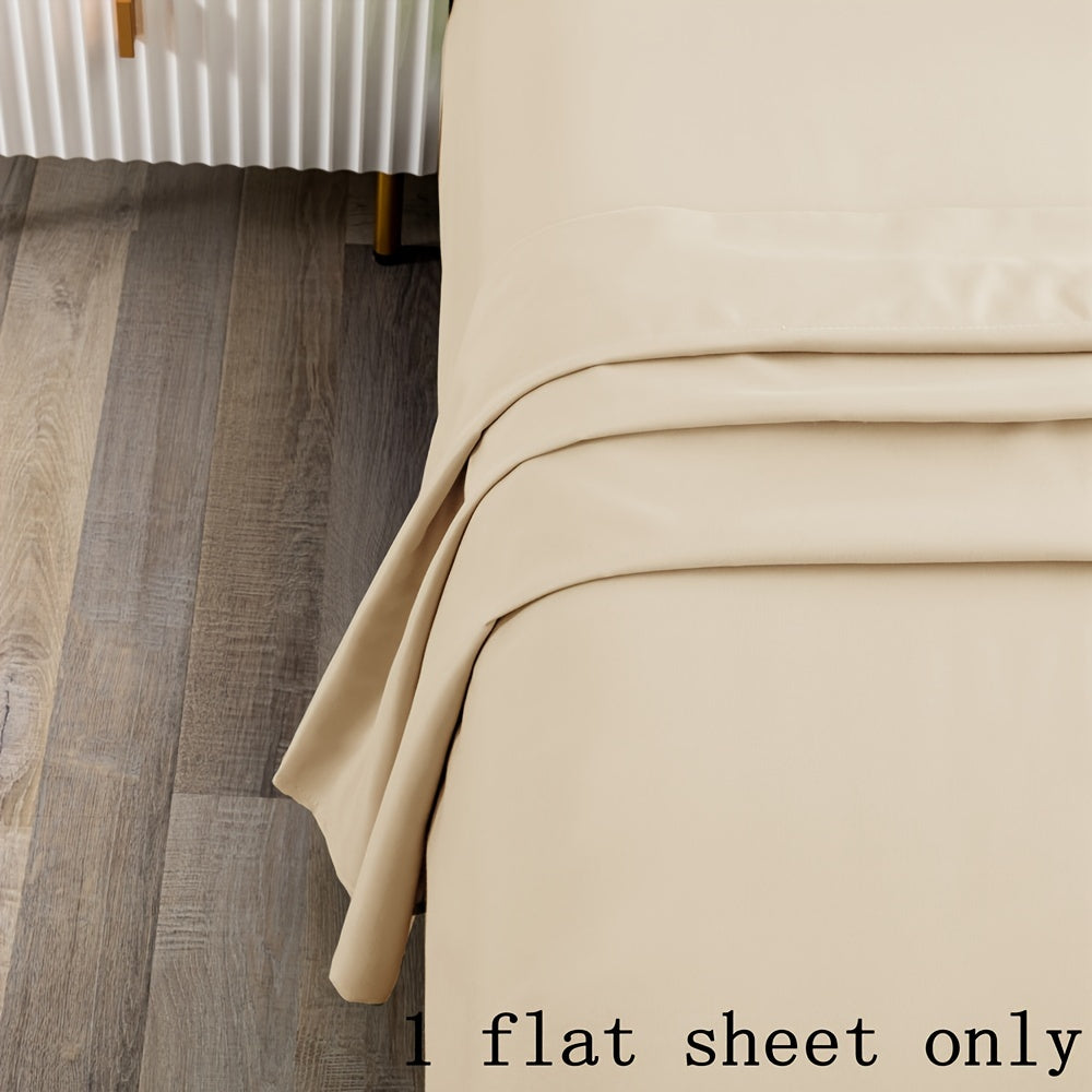 Soft and luxurious 100% microfiber flat sheet in a solid color with a brushed finish - Easy to care for with machine washable material, perfect for any bedroom or guest room.