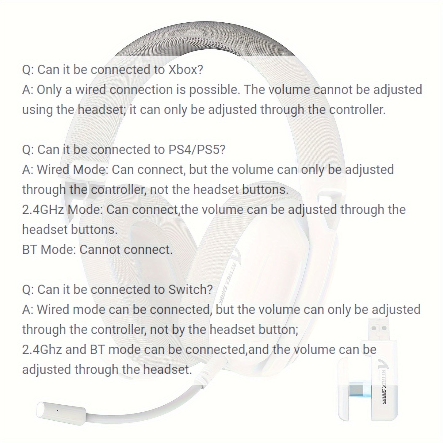 Attack Shark L80 Wireless Gaming Headset with Active Noise Cancellation, Detachable Cable, Built-in Mic, Semi-Open-Back Earcups, USB Type-C Charging, 600mAh Battery, for