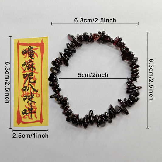 An elegant stone bracelet set featuring lucky Feng Shui protection stickers, irregular natural gemstone beads, reflective facets, and crystal clarity. This makes a thoughtful gift for partners, girlfriends, moms, and family members for daily and special