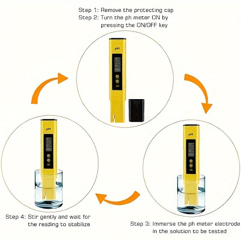 High precision PH meter for household drinking, pool, and aquarium water testing.