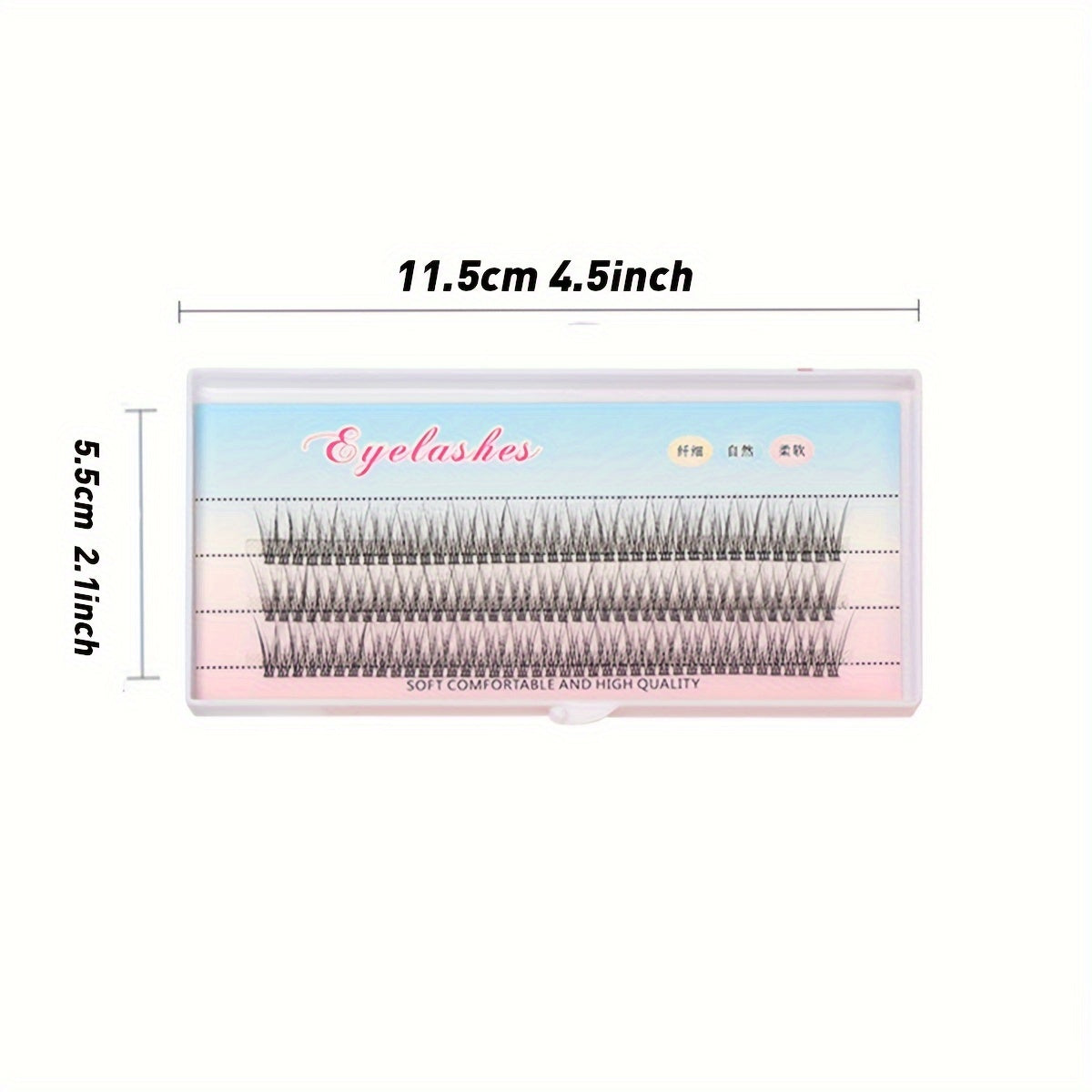 Feather false eyelashes with a fish tail design