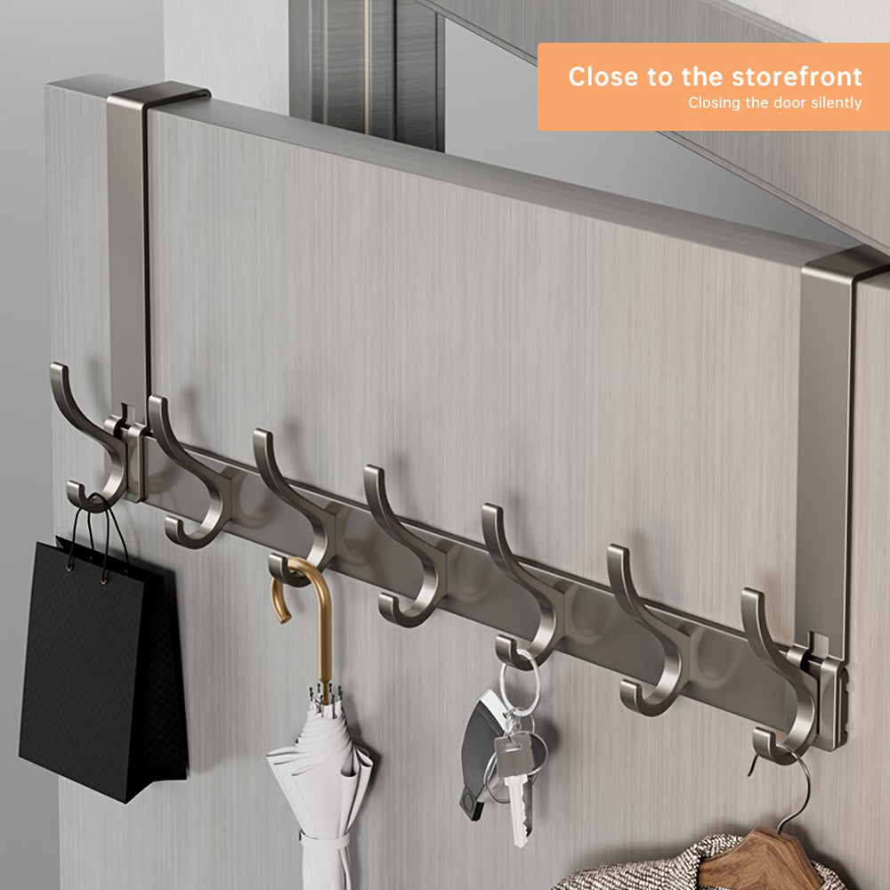 Ideal for holiday gifting, the MUSURJOY Heavy-Duty Aluminum Over-the-Door Hook features a sleek chrome finish and multi-hook design, making it perfect for use in the bathroom, kitchen, living room, and bedroom.