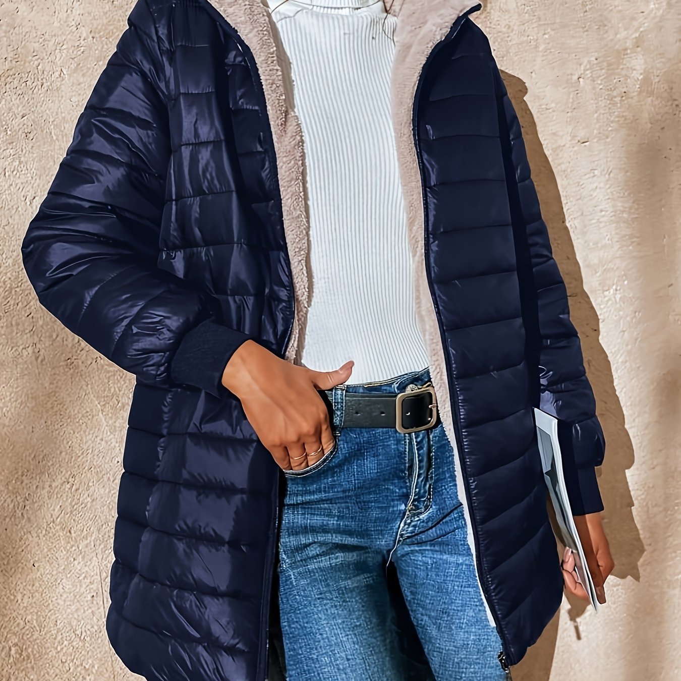 Women's Fleece Lined Zip Up Coat