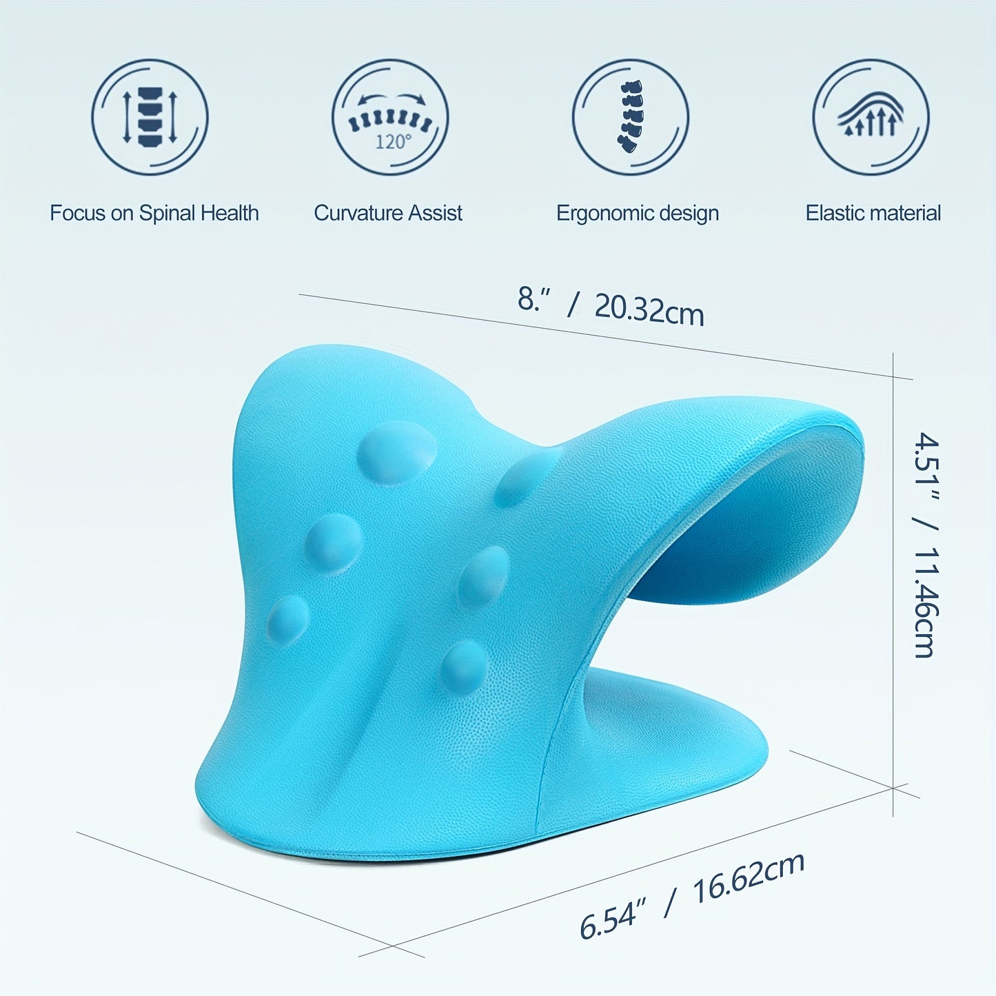 Get this EVA Neck And Shoulder Relaxer for a rejuvenating experience. This C-Shape Cervical Traction Device is perfect for neck relaxation and spine alignment. Treat yourself or a loved one to this Chiropractic Pillow Neck Stretcher Massager, it makes