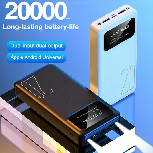 20,000mAh power bank with dual input and output ports.