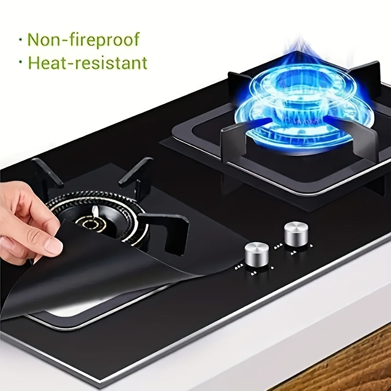 Gas Stove Protection Mat, Set of 6 (26.92cm x 26.92cm) - Reusable, Heat Resistant, Safe and Chemical-free, Oil and Stain Resistant, Non-Stick, Effortless Cleaning, Essential Kitchen tool