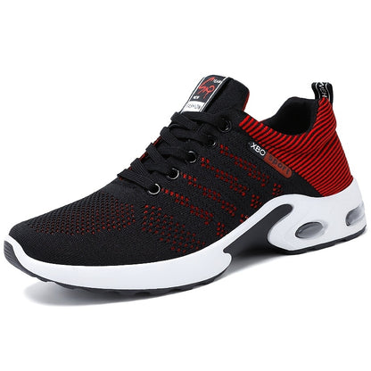 Breathable low top athletic sneakers for men with PVC sole and soft fabric upper/inner/insole, ideal for spring/fall season.