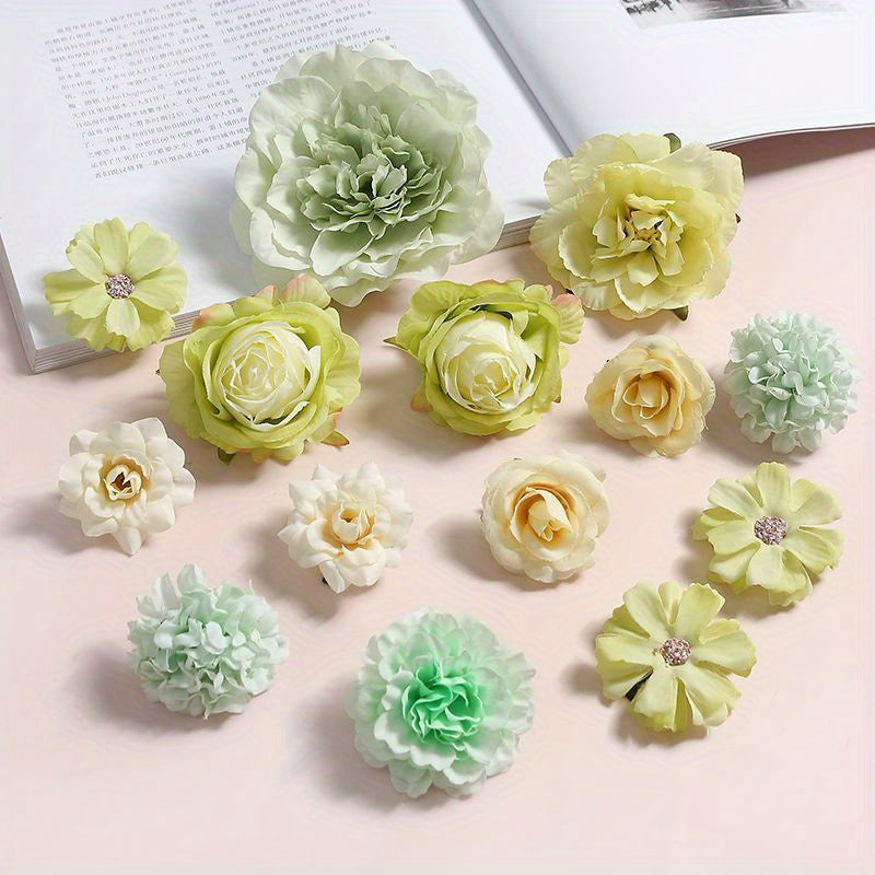 1 pack of silk rose flower heads for home decor, weddings, and DIY crafts - ideal for garlands and gift accessories.