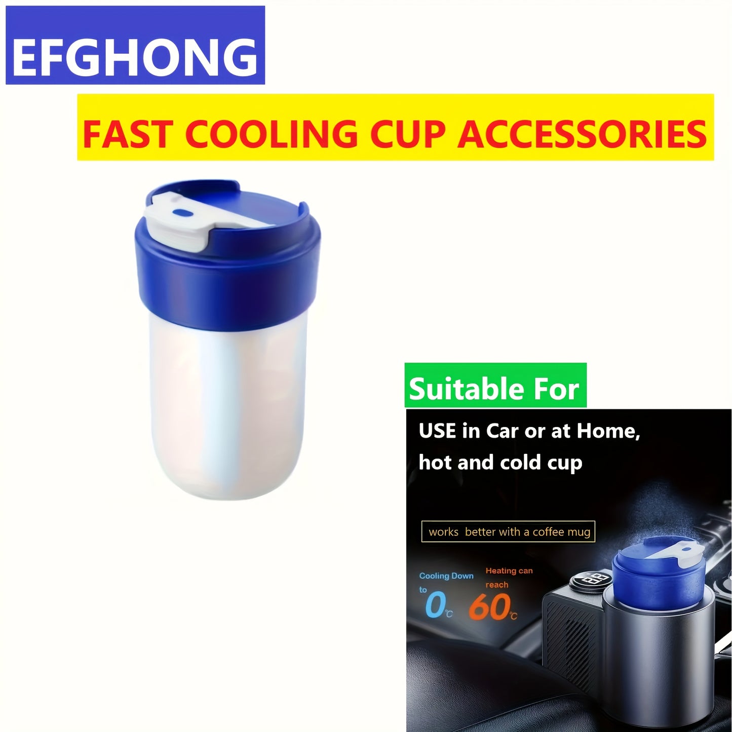 12V Smart cup with Temperature Control for Travel, can heat and cool drinks with LED Display.