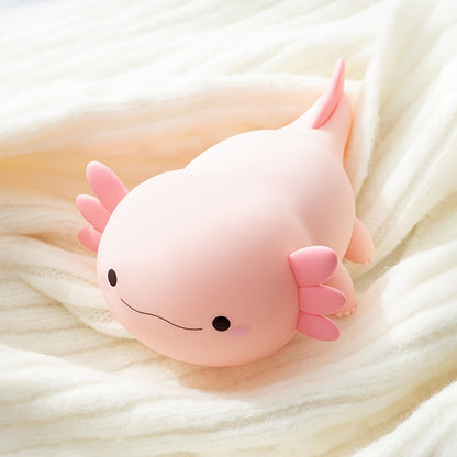 Axolotl Night Light: Cute Salamander Lamp, Dimmable LED Nightlight with Timer, USB Rechargeable. Perfect for Gifts and Decor.