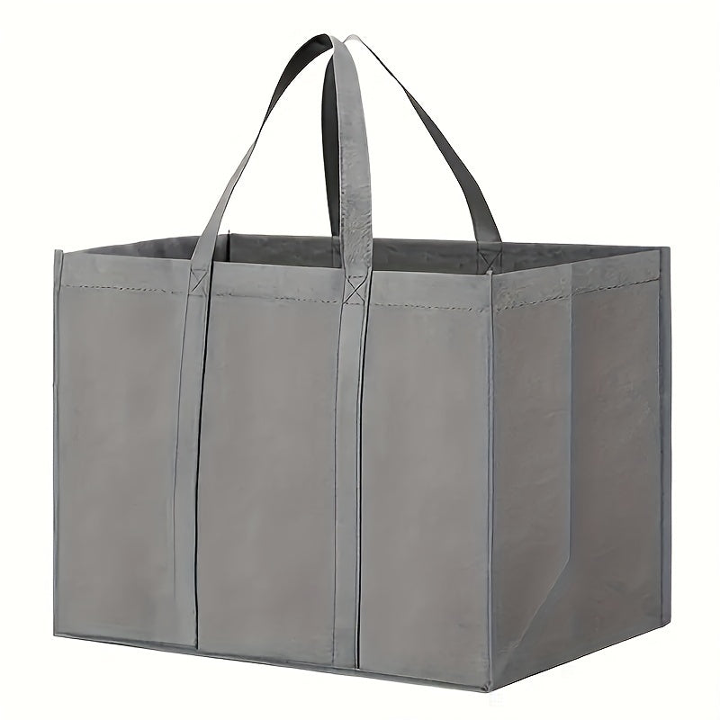 Durable Eco-Friendly Reusable Shopping Bag - Square Tote made of Leak-Proof Polypropylene with Sling, Stands Upright, Folds Easily, Machine Washable, Ideal for Grocery Shopping & Produce, Features Long Handles and Holds Over 45 Pounds.